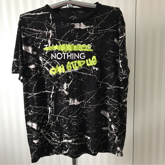 Urban Heritage black white splatter graffiti “Nothing Can Stop Us” men’s tee XL - Picture 1 of 8
